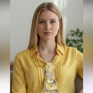 “Dainty Dapper” Gold  Patterned Necktie necklace with butterfly attached